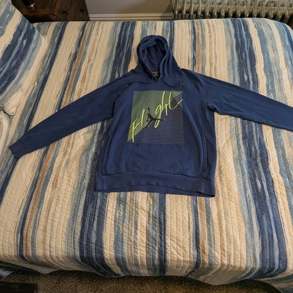 Air Jordan 6 Low “Insignia Blue” x Jordan Flight Brushed Pullover Hoodie Size me - Picture 3 of 6
